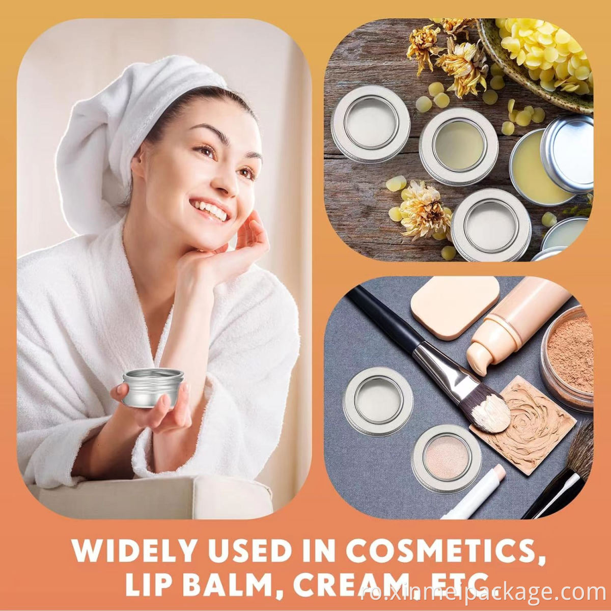 Tin rotund de metal 60g 2oz round metal tin 60g 2Oz